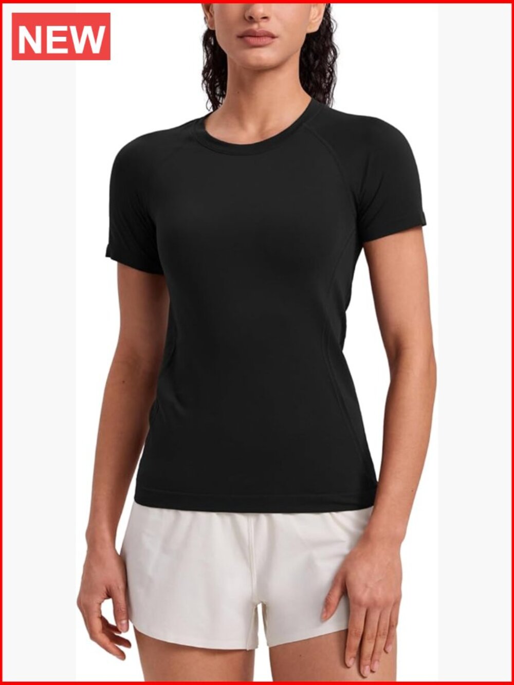 Seamless Workout Tops Hip Length Athletic Running Gym Yoga Short Sleeve